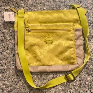 NWT Coach Crossbody purse Light Khaki & Citrine